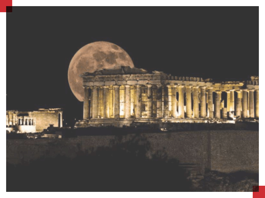 Parthenon Moon Night